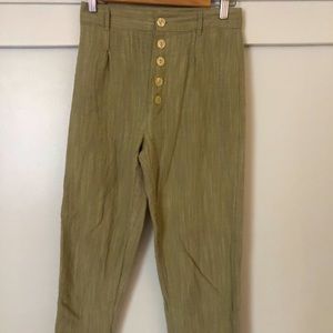 High-waisted linen pants